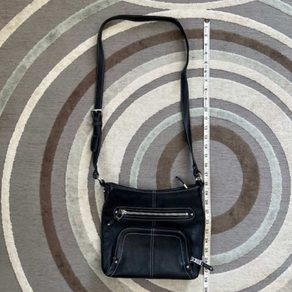 VINTAGE Tignanello Lined Leather Crossbody Black Bag - Picture 13 of 15